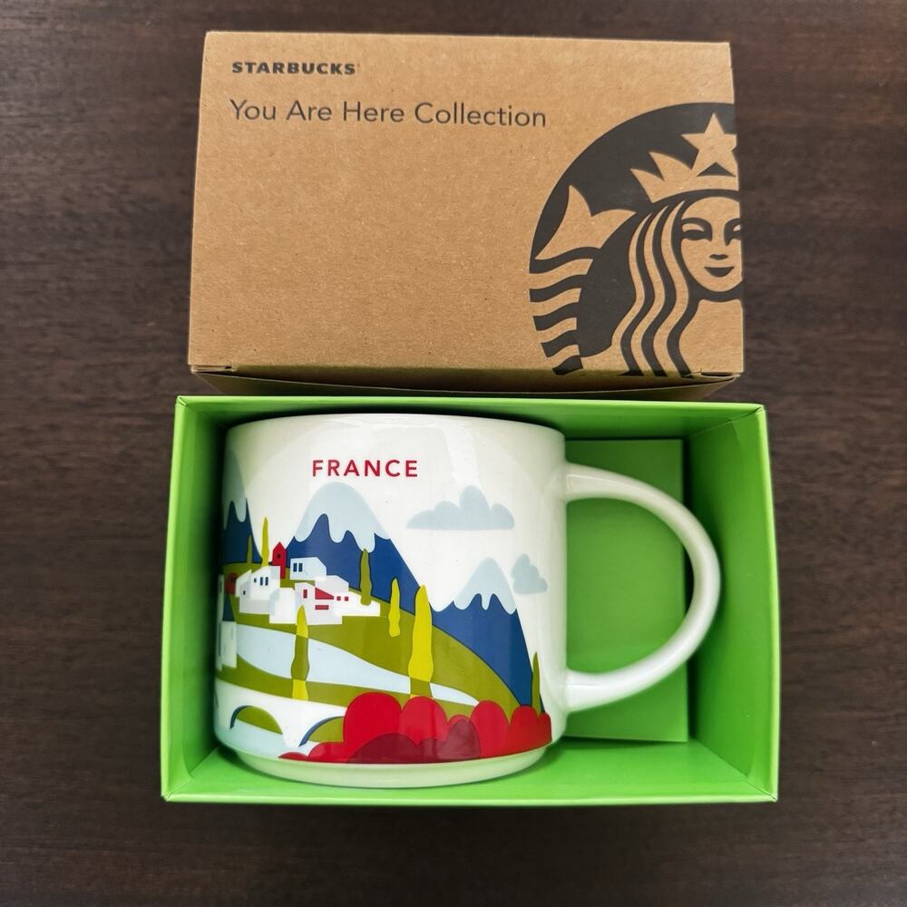 NEW Starbucks France You Are Here YAH Boxed Coffee Mug 14 0z 2023 Castle Wine